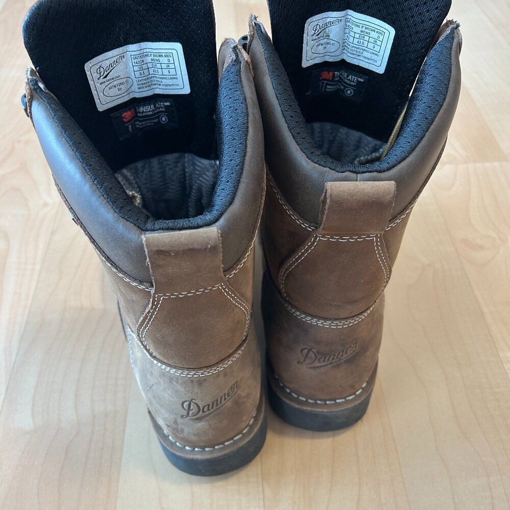 Danner Gritstone 8" Mens 9.5 D Brown Leather Alloy Toe Waterproof Work Boots - Picture 7 of 14